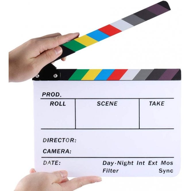 Acrylic dry wipe clapper board