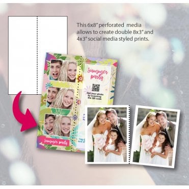 DS620 6x8" Perforated Media (3x8" x2 - 400 prints per box)
