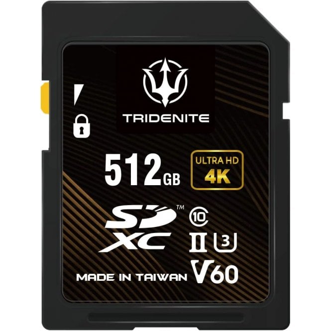 TRIDENITE SD Card 512GB V60, 245MB/s UHS-II U3 4K Ultra Full HD