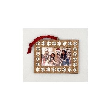 Wooden Tree Decoration Snowflake Design 45x70mm (Box of 72)